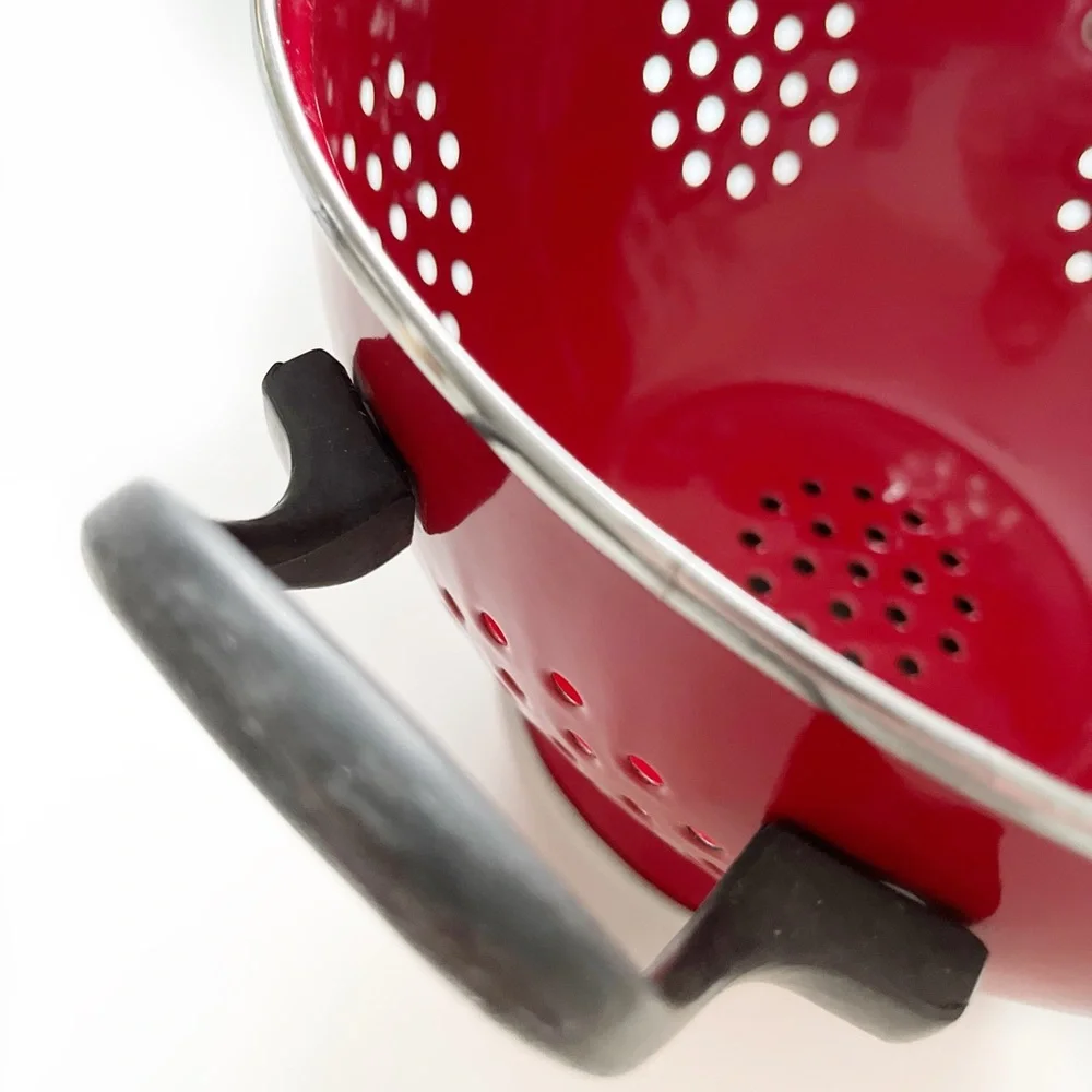 SOLD Large Red Metal Colander - Picture 3 of 4